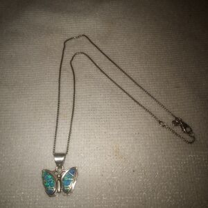 Silver Butterfly Pendant Necklace